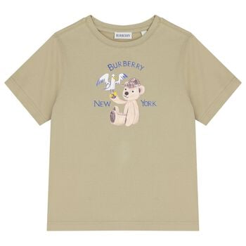 Beige Thomas Bear Logo T-Shirt