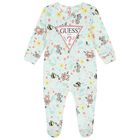Baby Girls Green Cotton Bear Babygrow, 1, hi-res