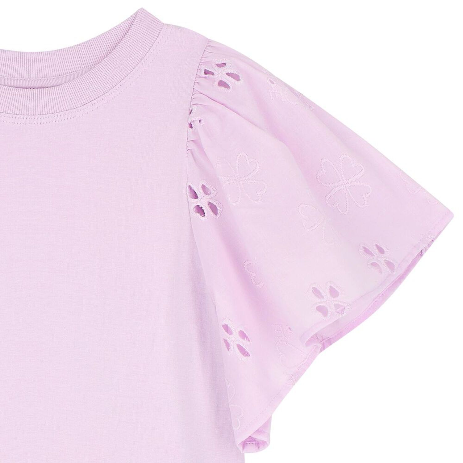 Girls Lilac Flutter Sleeve Ritza Top, 1, hi-res