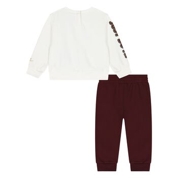 Younger Boys Ivory & Burgundy Logo Tracksuit