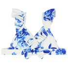Girls White & Blue Floral Bikini, 2, hi-res