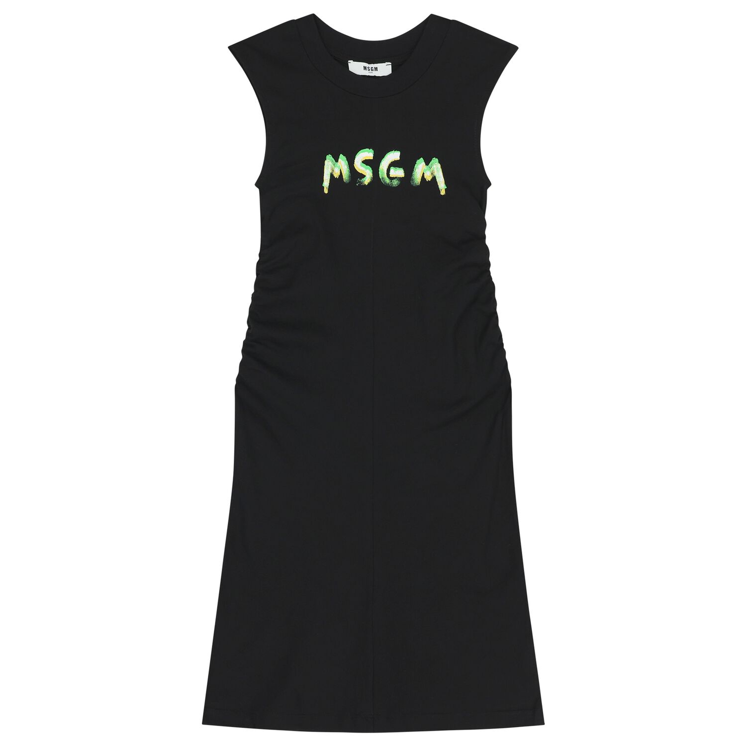 Girls Black Logo Dress, 1, hi-res