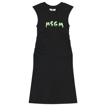 Girls Black Logo Dress