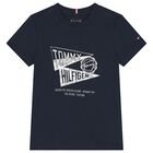 Boys Navy Blue Logo T-Shirt, 1, hi-res