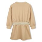 Girls Beige Logo Dress, 1, hi-res