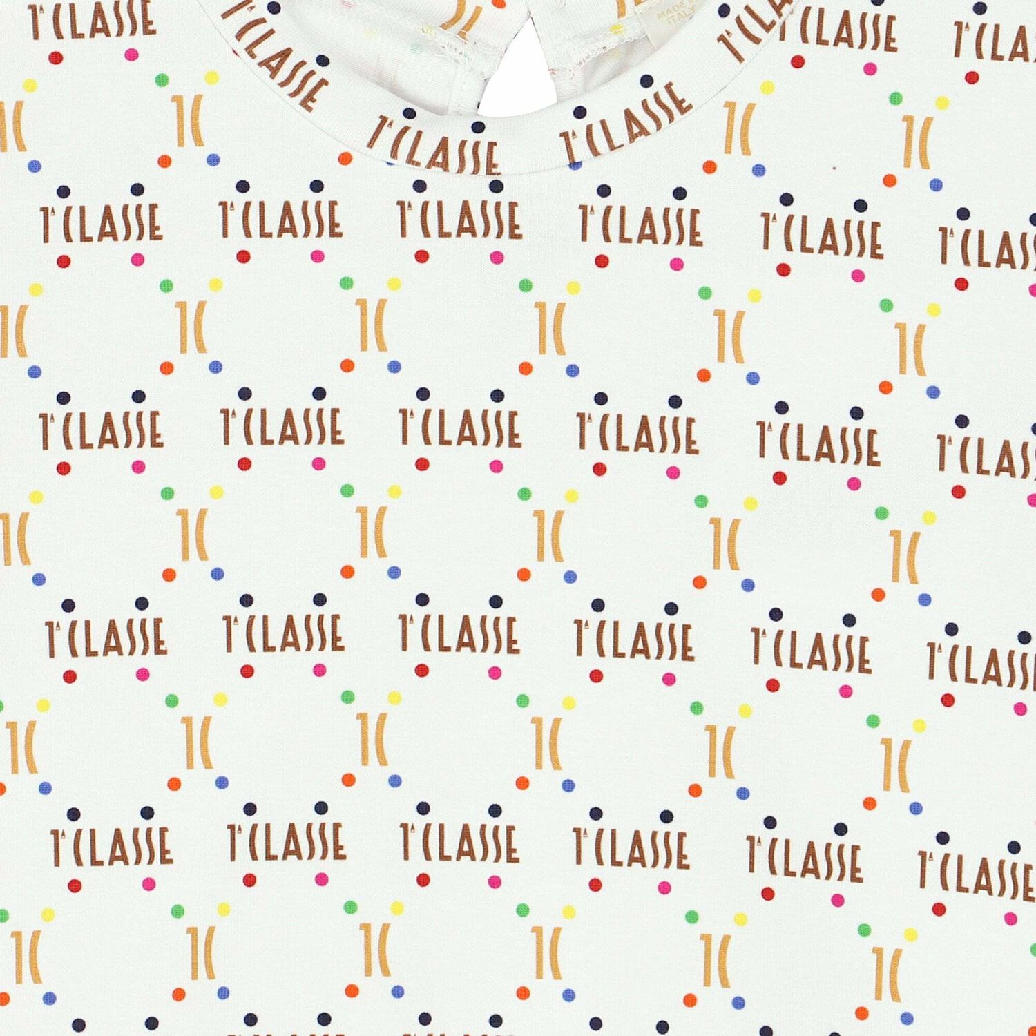 Girls White Logo Dress, 1, hi-res