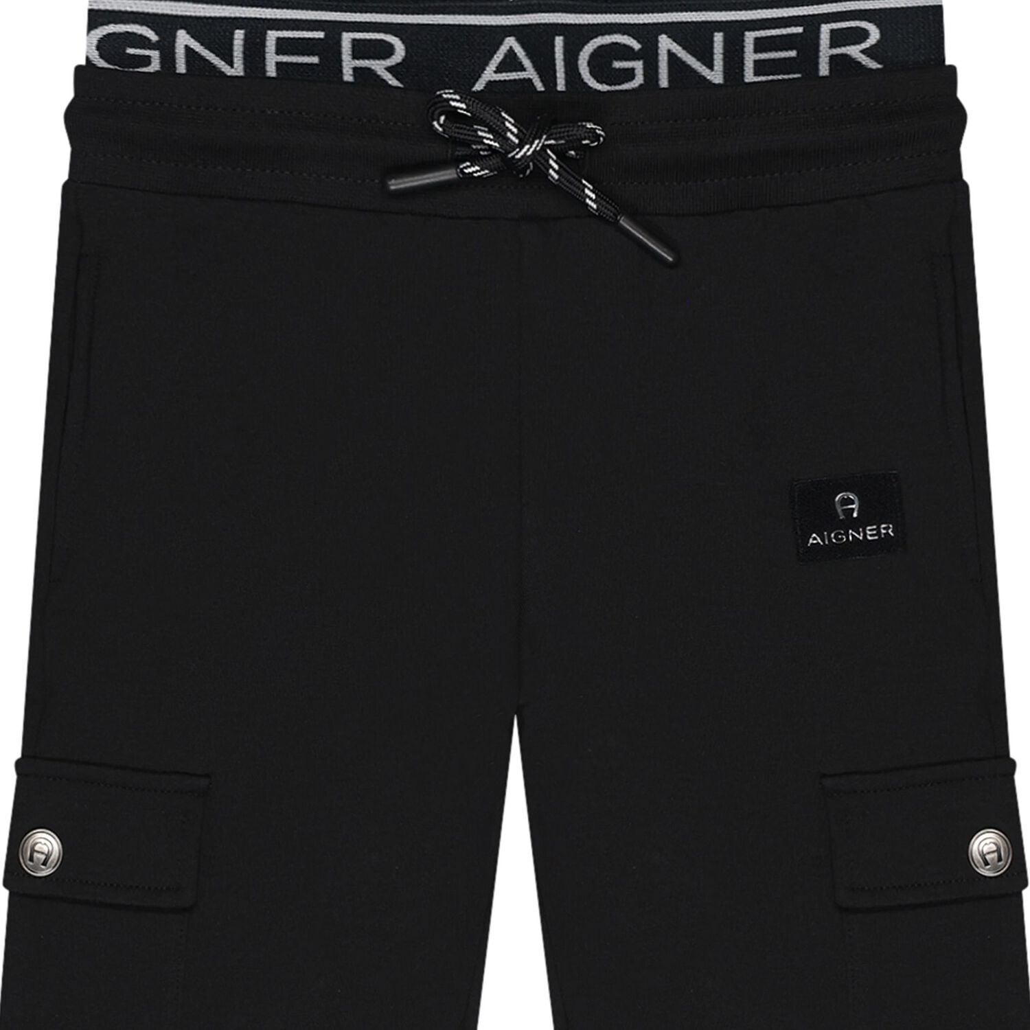 Boys Black Logo Joggers, 1, hi-res