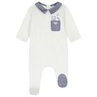 Baby Boys White & Blue Logo Babygrow Gift Set, 1, hi-res
