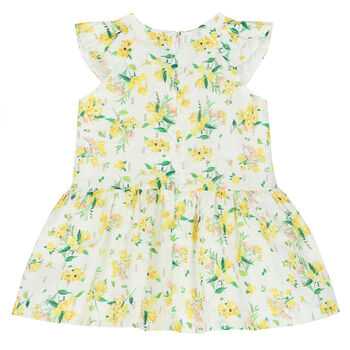 Younger Girls White Floral Dress