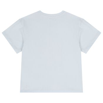 Girls Blue Tiger Logo T-Shirt 