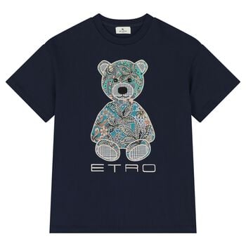 Navy Blue Teddy Bear Logo T-Shirt