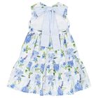 Girls Blue Bow Floral Dress, 1, hi-res
