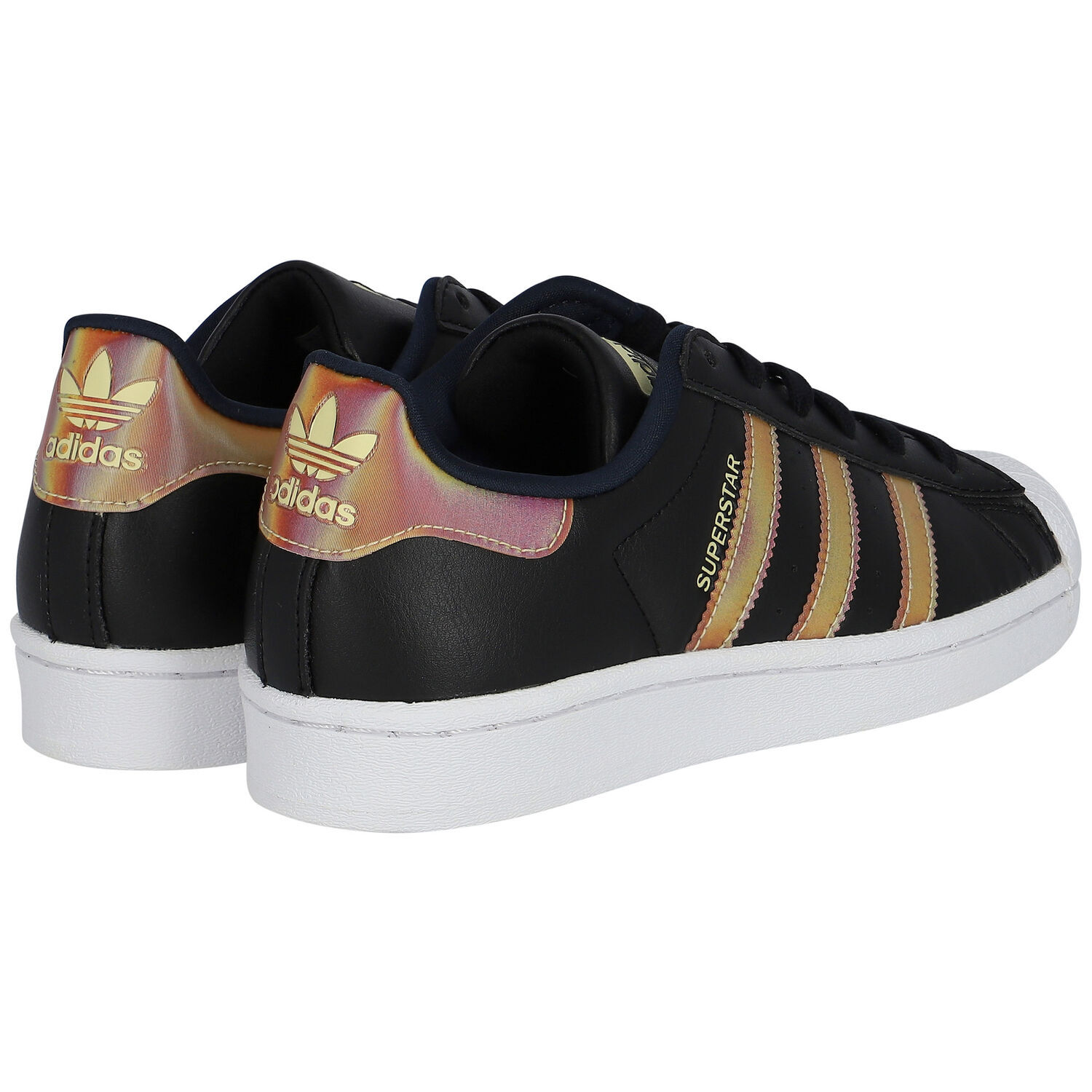 Black Iridescent Superstar Trainers, 1, hi-res