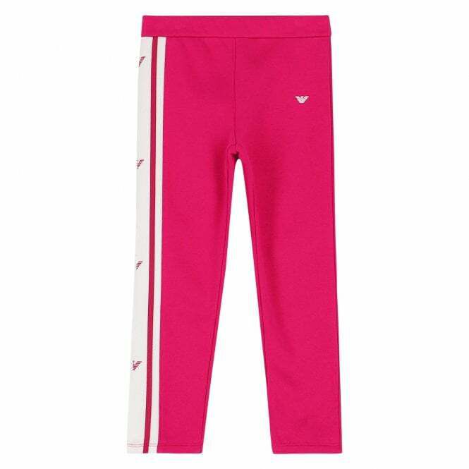 EA7 Emporio Armani Girls Pink Logo Leggings Junior Couture
