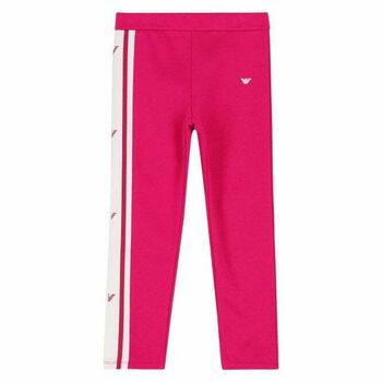 Girls Pink Logo Leggings