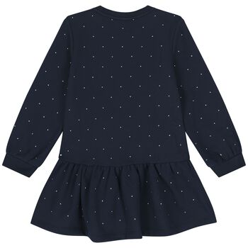 Girls Navy Blue Embellished Dress
