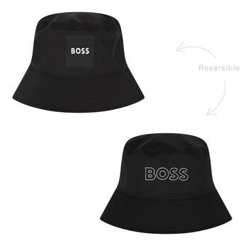 Boys Black Logo Reversible Hat