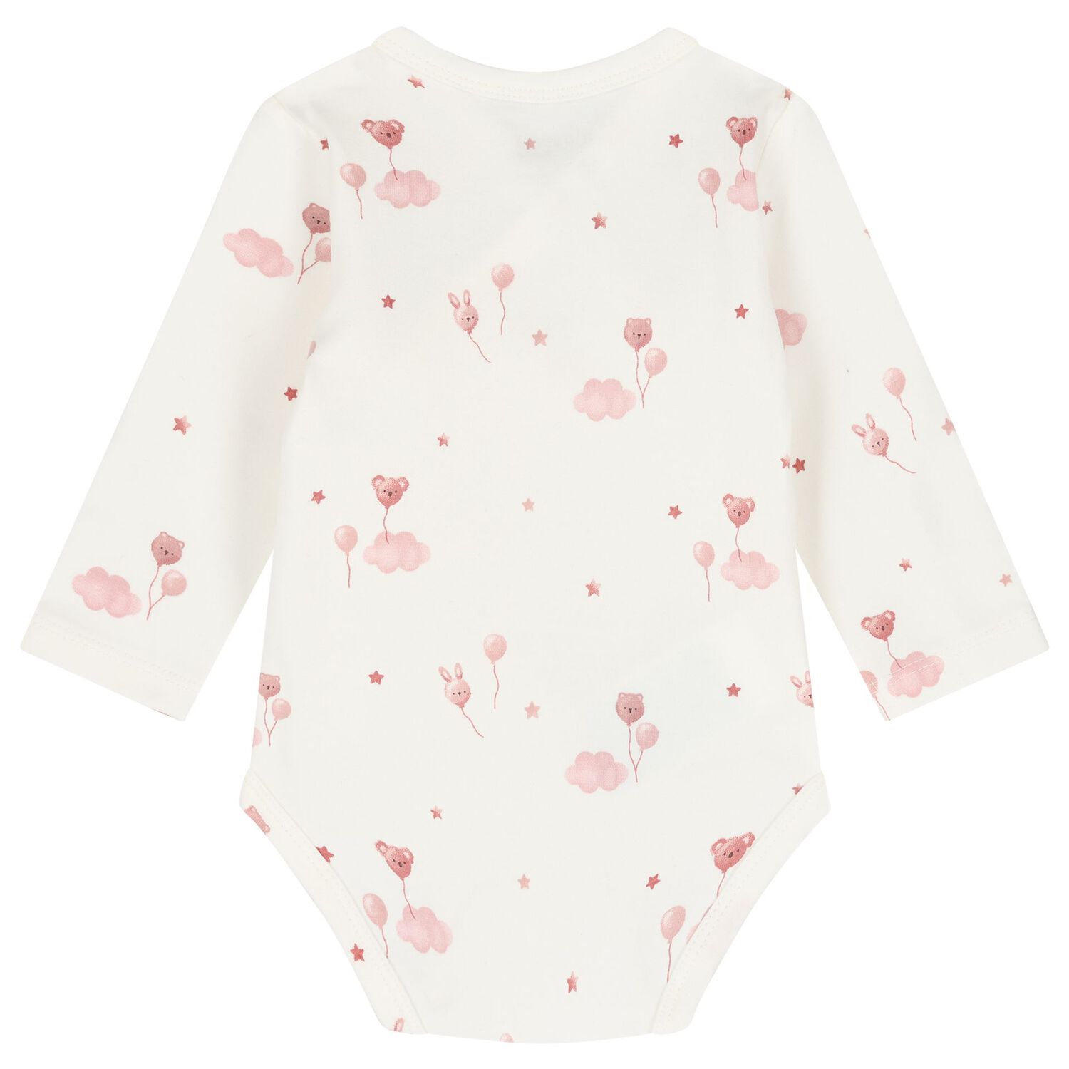 Baby Girls Ivory & Pink Balloon Bodysuits ( 2-Pack ), 2, hi-res