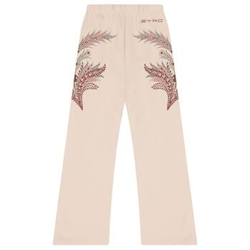 Girls Beige Floral Trousers