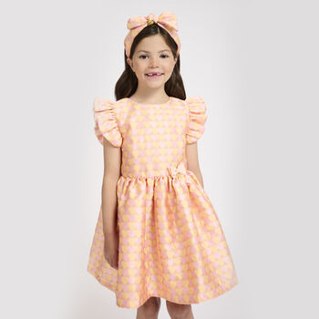 Girls Apricot Heart Dress