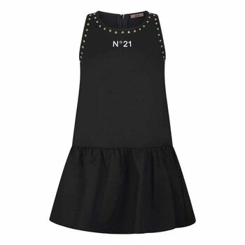 Girls Black Cotton Dress