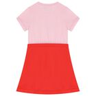 Girls Pink & Red Floral Dress, 1, hi-res