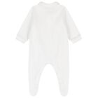 Beige Embroidered Teddy Bear Babygrow, 1, hi-res