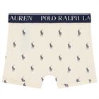 Boy Ivory, Blue  & Navy Blue Logo Boxer Shorts ( 3-Pack ), 2, hi-res