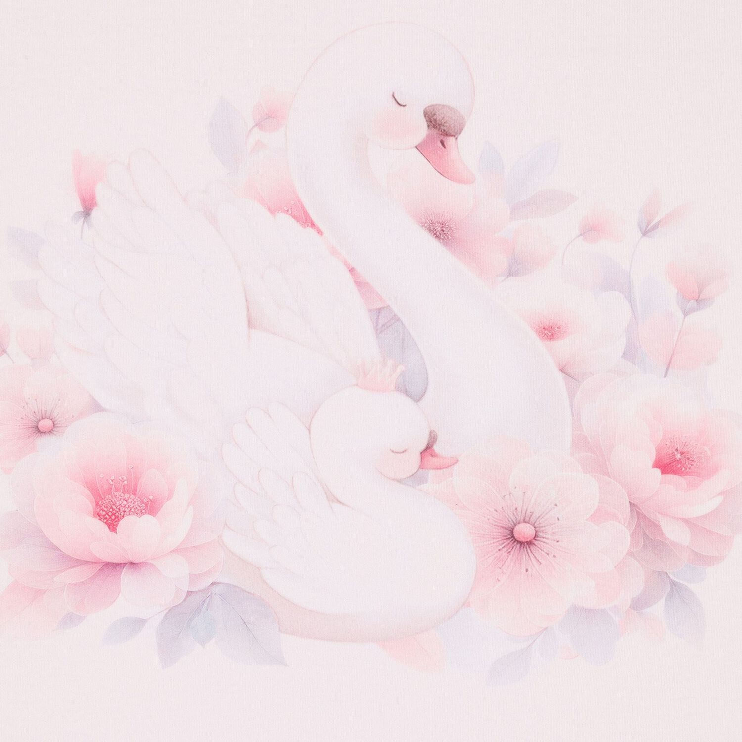 Baby Girls Pink Swan Babygrow Set, 1, hi-res image number null