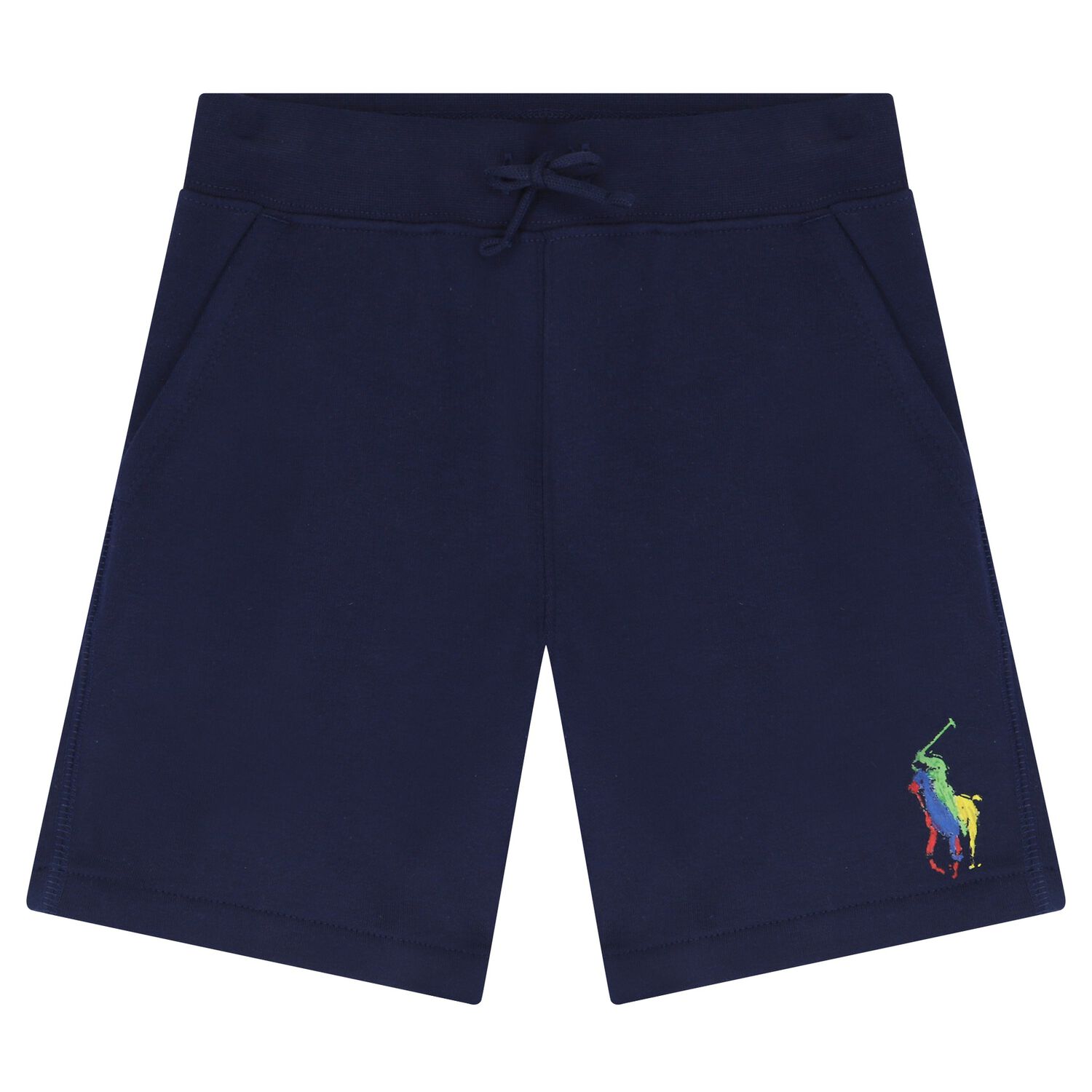 Boys Navy Logo Shorts, 1, hi-res
