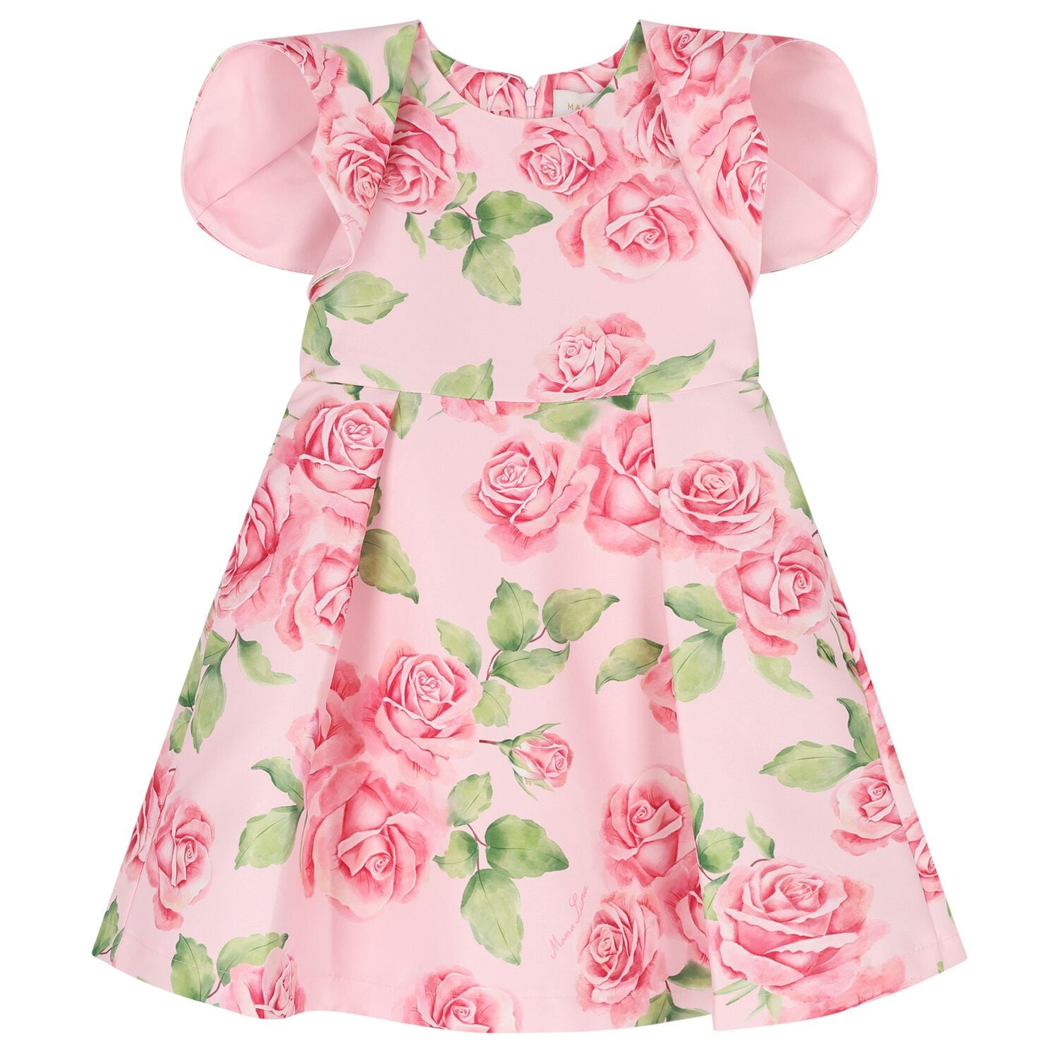 Girls Pink Logo Floral Dress, 1, hi-res