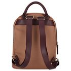 Girls Beige Canvas Horse Logo Backpack ( 26cm ), 1, hi-res