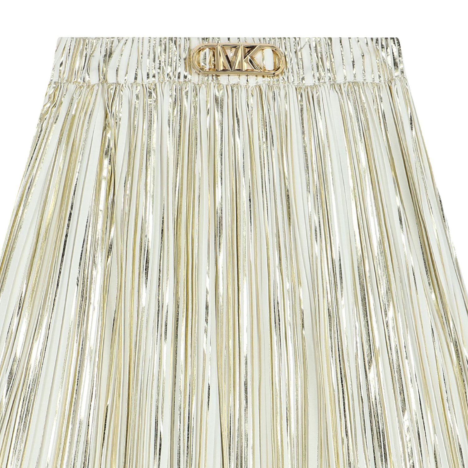 Girls Gold Logo Pleated Skirt, 1, hi-res