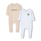 Beige & Blue Tiger Babygrows ( 2 Pack ) , 2, hi-res