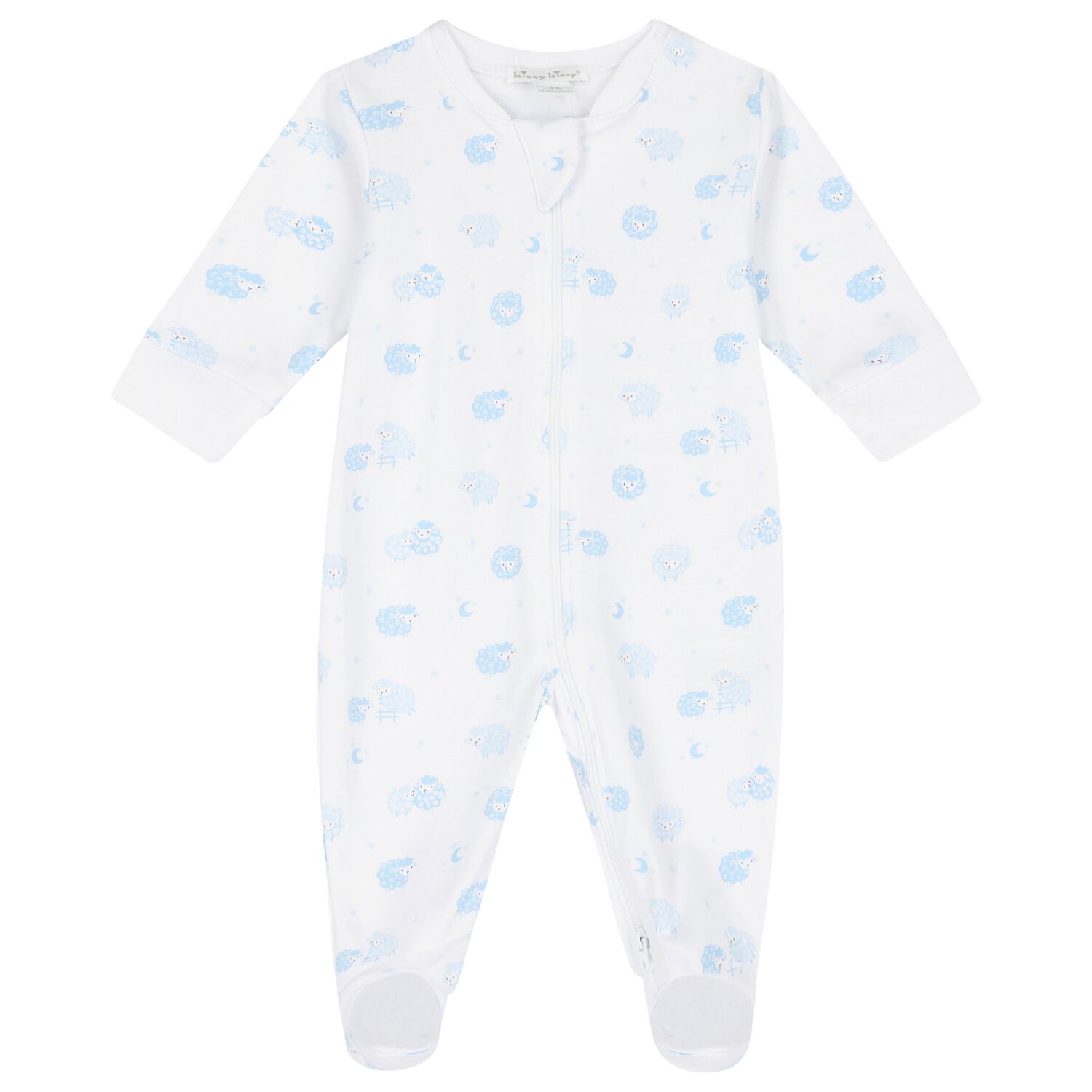 Baby Boys White & Blue Sheep Babygrow, 1, hi-res image number null