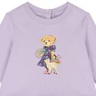 فستان بنات بيبي بالشعار باللون البنفسجي, 1, hi-res