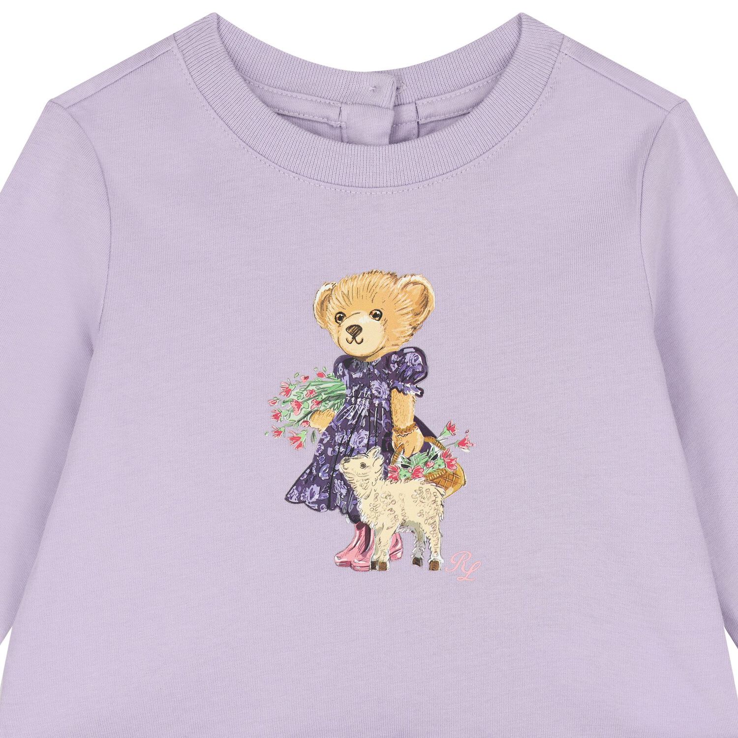 فستان بنات بيبي بالشعار باللون البنفسجي, 1, hi-res image number null