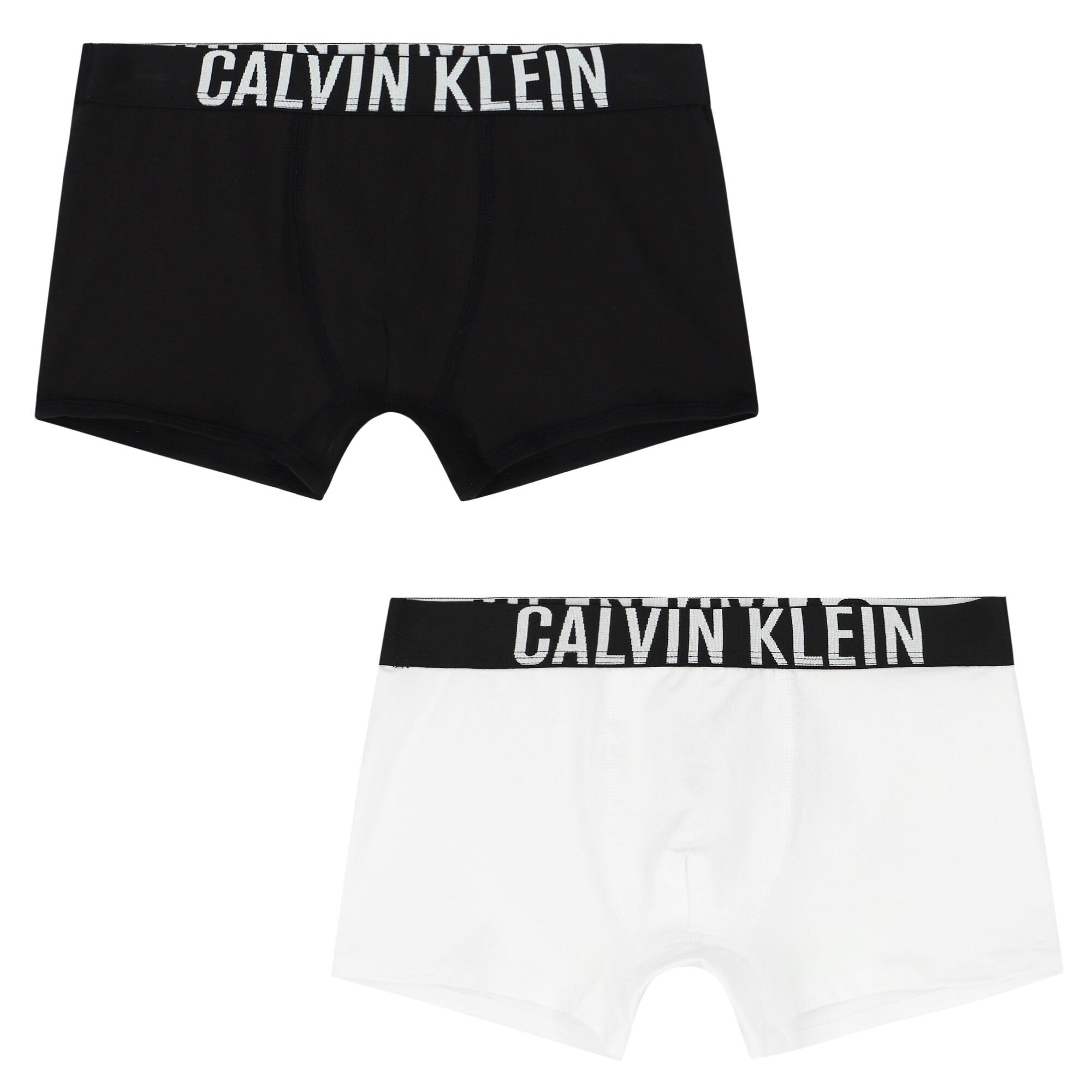 Calvin Klein Boys White Black Logo Boxer Shorts 2 Pack Junior Couture Bahrain