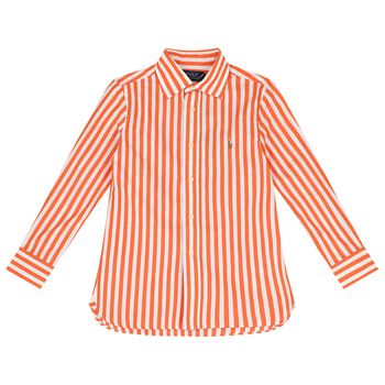 Boys Orange & White Logo Shirt