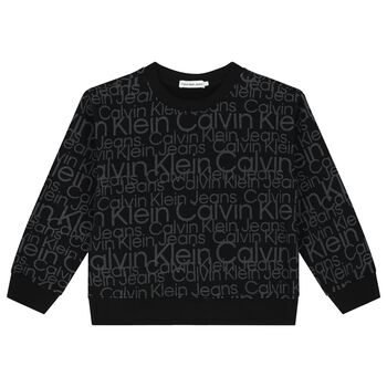 Boys Black Logo Sweatshirt