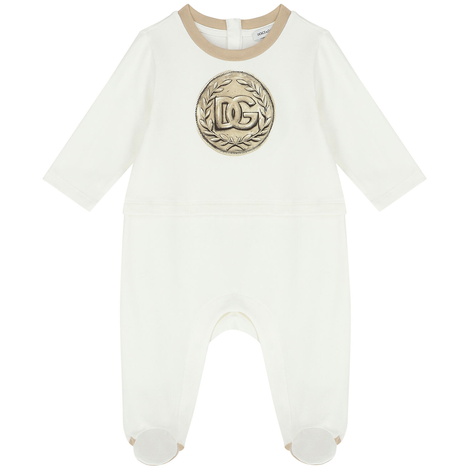 White Coin Logo Babygrow Gift Set, 1, hi-res