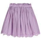Girls Purple Broderie Anglaise Skirt, 2, hi-res
