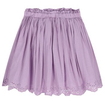 Girls Purple Broderie Anglaise Skirt