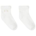 Girls White & Blue Socks ( 2-Pack ), 1, hi-res