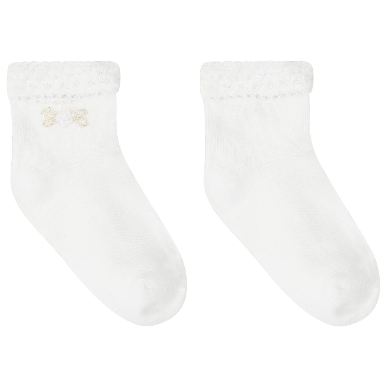 Girls White & Blue Socks ( 2-Pack ), 1, hi-res image number null