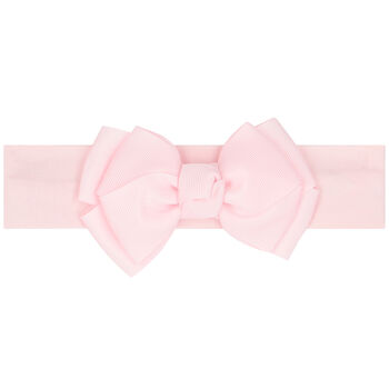 ربطة راس بفيونكة باللون الوردي للبنات