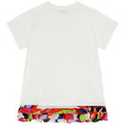 Girls Ivory Logo Dress, 1, hi-res