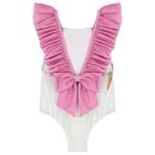 Girls Green & Pink Ice Cream Swimsuit, 1, hi-res