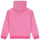 Girls Pink Logo Hooded Top, 2, hi-res