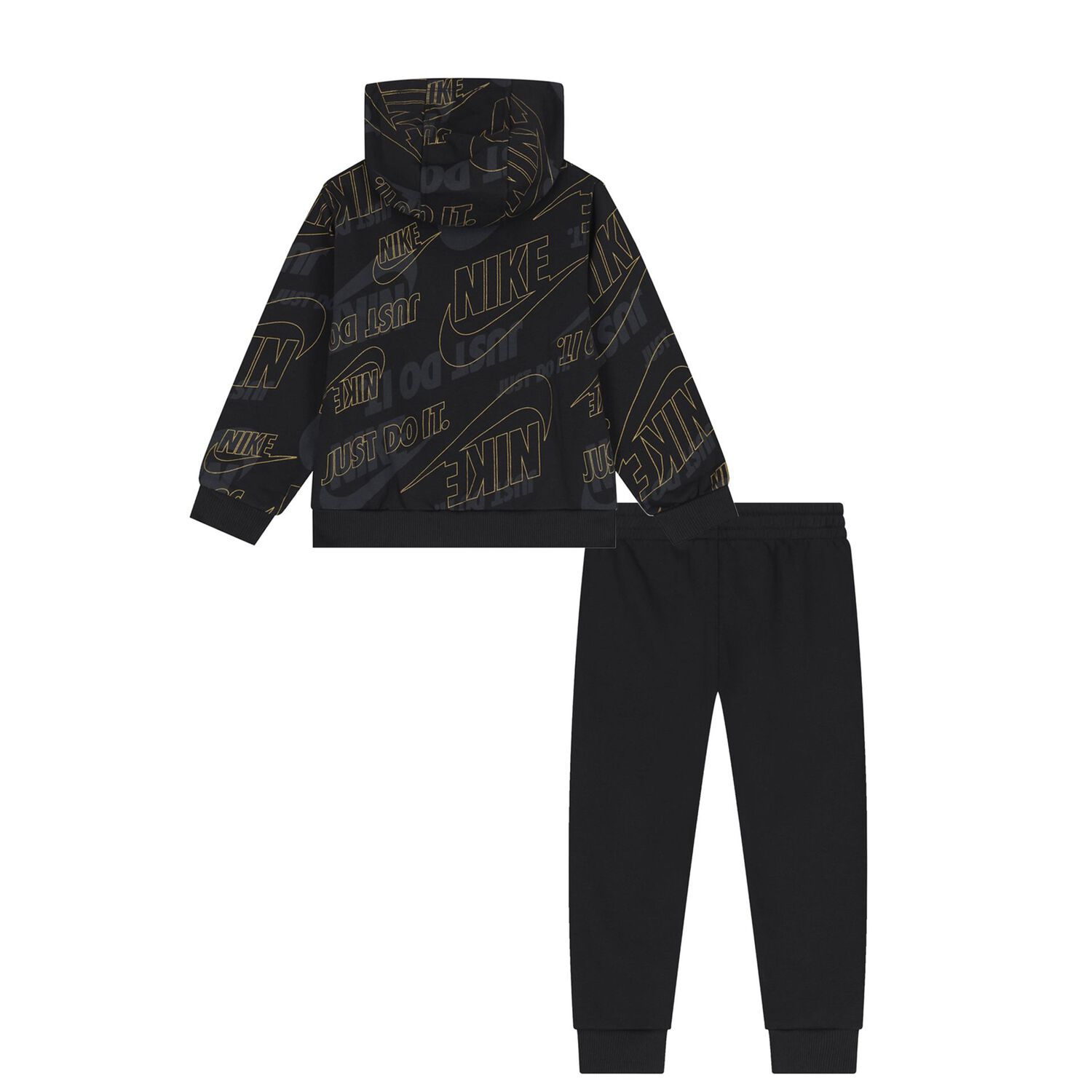 Boys Black Logo Tracksuit, 1, hi-res
